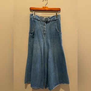 Vintage Denim Lucky Star High Waste Flared Culottes